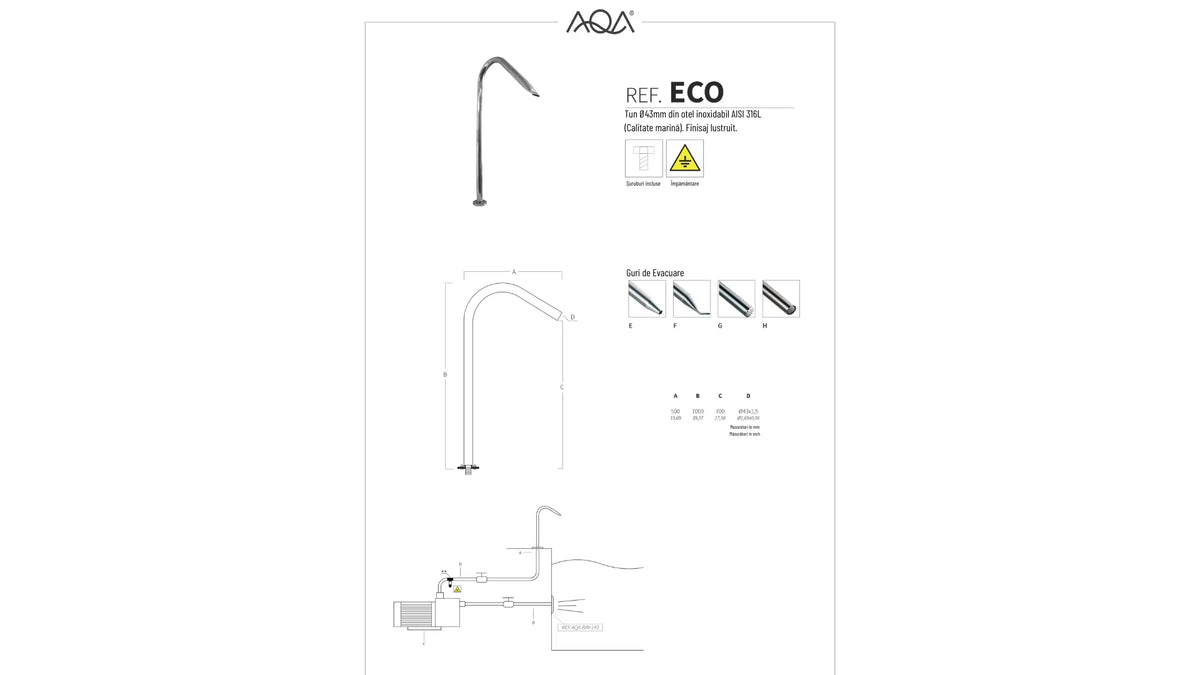 Tun ECO-F D43mm inox 316L