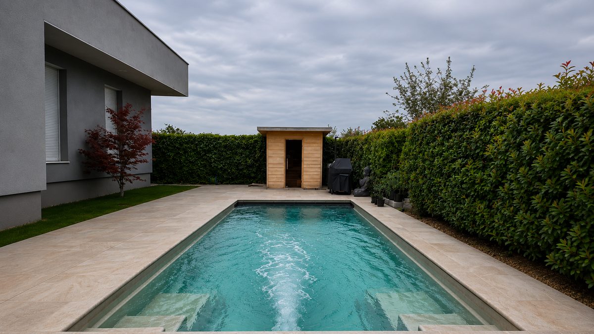 Piscină prefabricată montată în curte